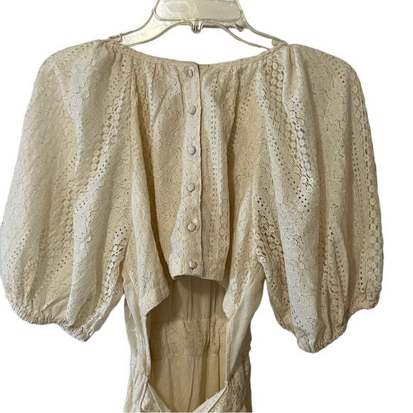 Anthropologie Verb Agneza Embroidered Lace Boho Cottagecore Midi Maxi Dress 12 - Picture 10 of 16